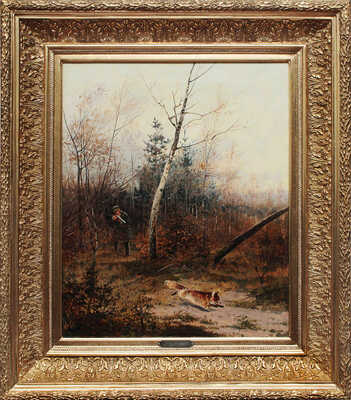 Тихменев Евгений Александрович. Сцена ружейной охоты на лисицу